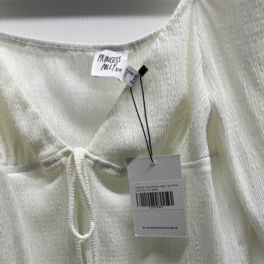 Princess Polly Cream Tie-Front Top - Picture 4 of 5